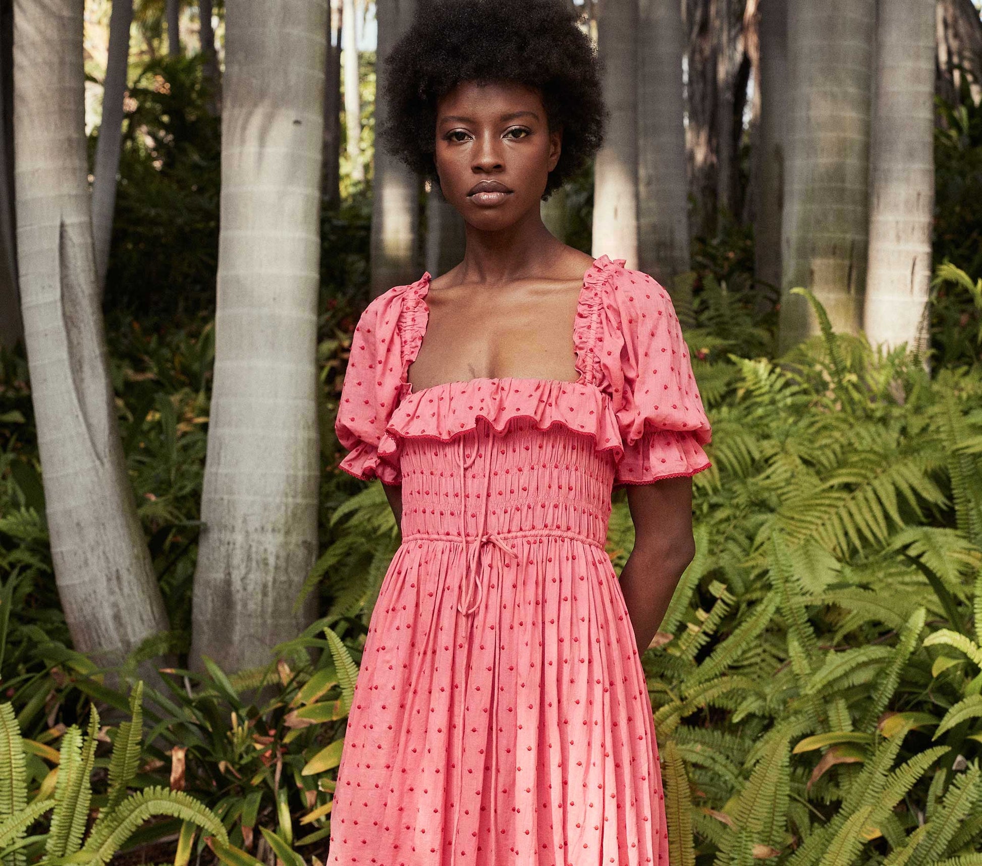 HMD -- SOL DRESS -- TEA ROSE SWISS DOT view 3
