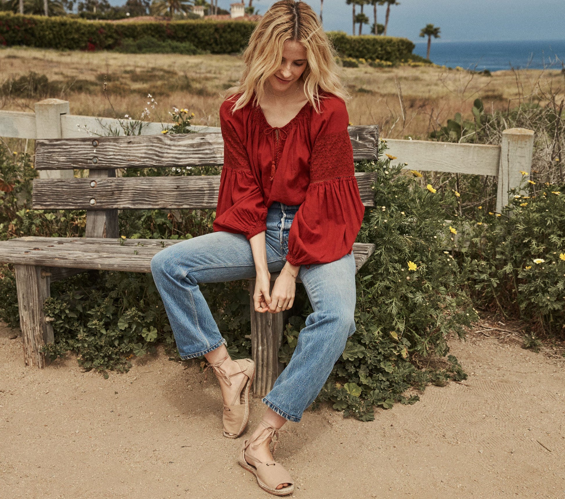 HMD -- SOURCE EMBROIDERED GAUZE TOP -- ROOIBOS view 3
