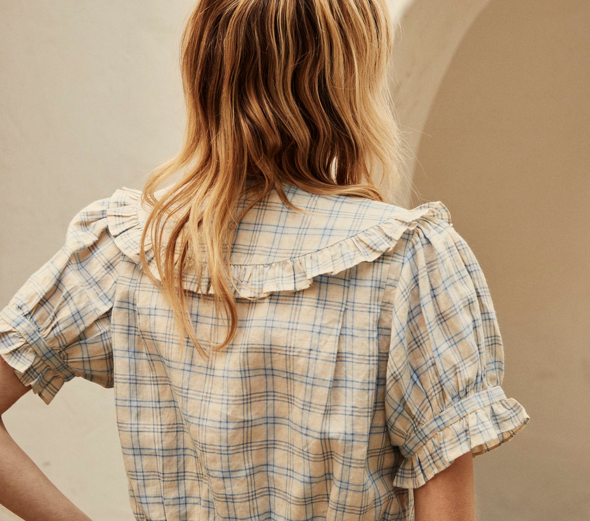 HMD -- SPARROW TOP -- BLUE MEADOWLARK PLAID view 7

