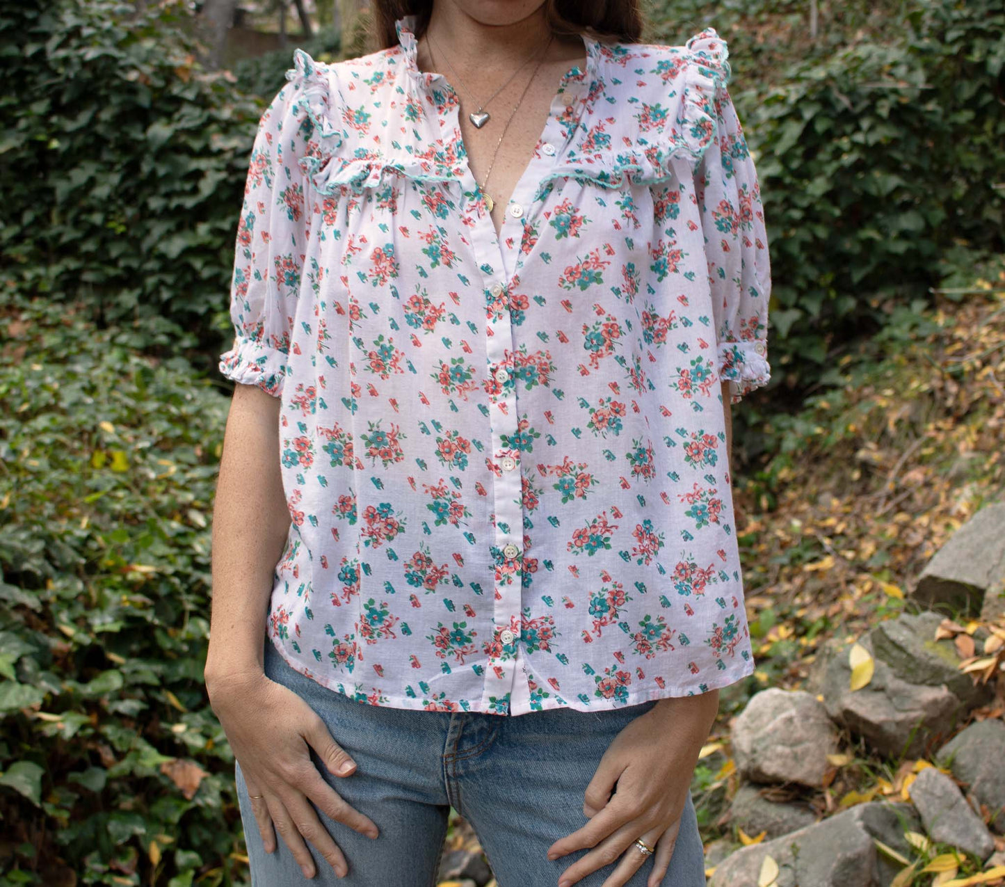 HMD -- TANGELO TOP -- FLEUR DE ROSETTE PRINT