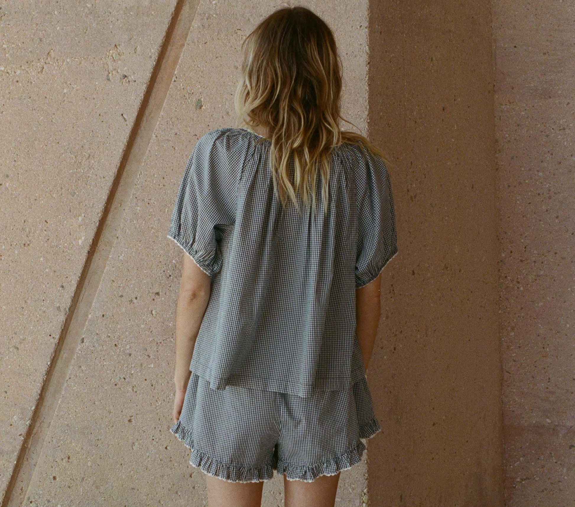 HMD -- TENNESSEE TOP -- AZURE PARIS GINGHAM view 5
