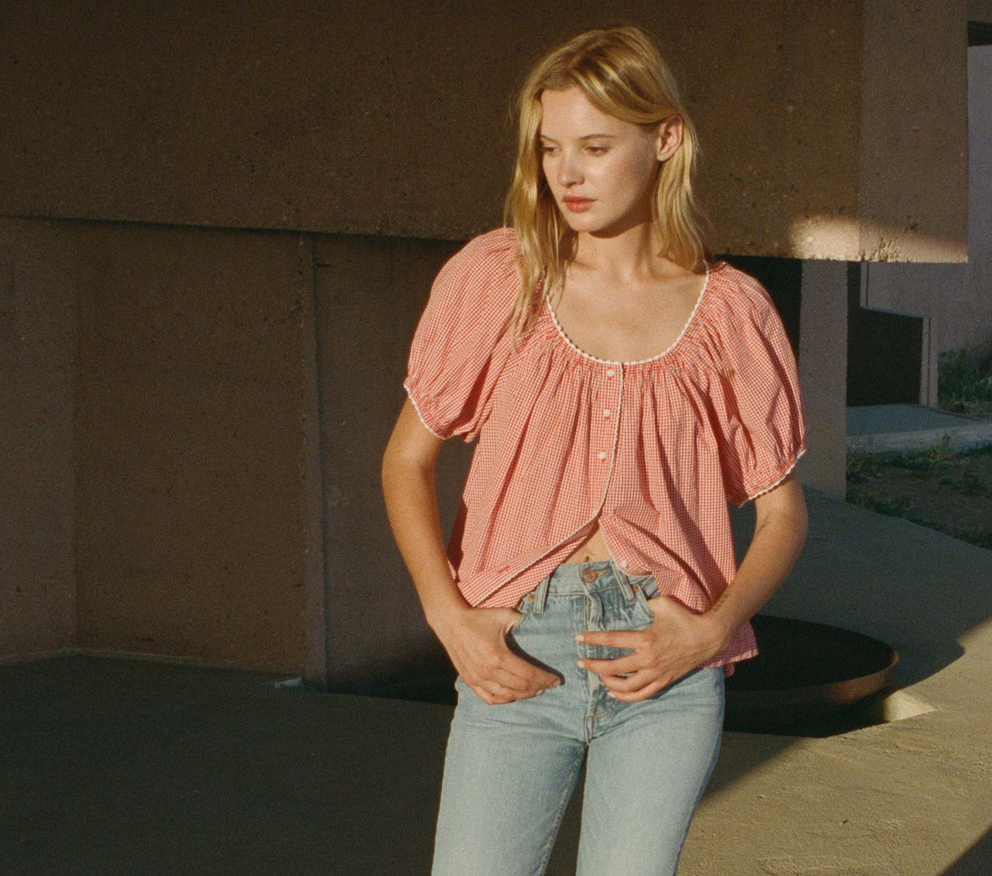 HMD -- TENNESSEE TOP -- CERISE PARIS GINGHAM