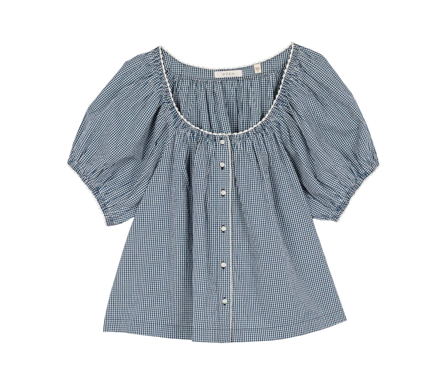 HMD -- TENNESSEE TOP -- AZURE PARIS GINGHAM