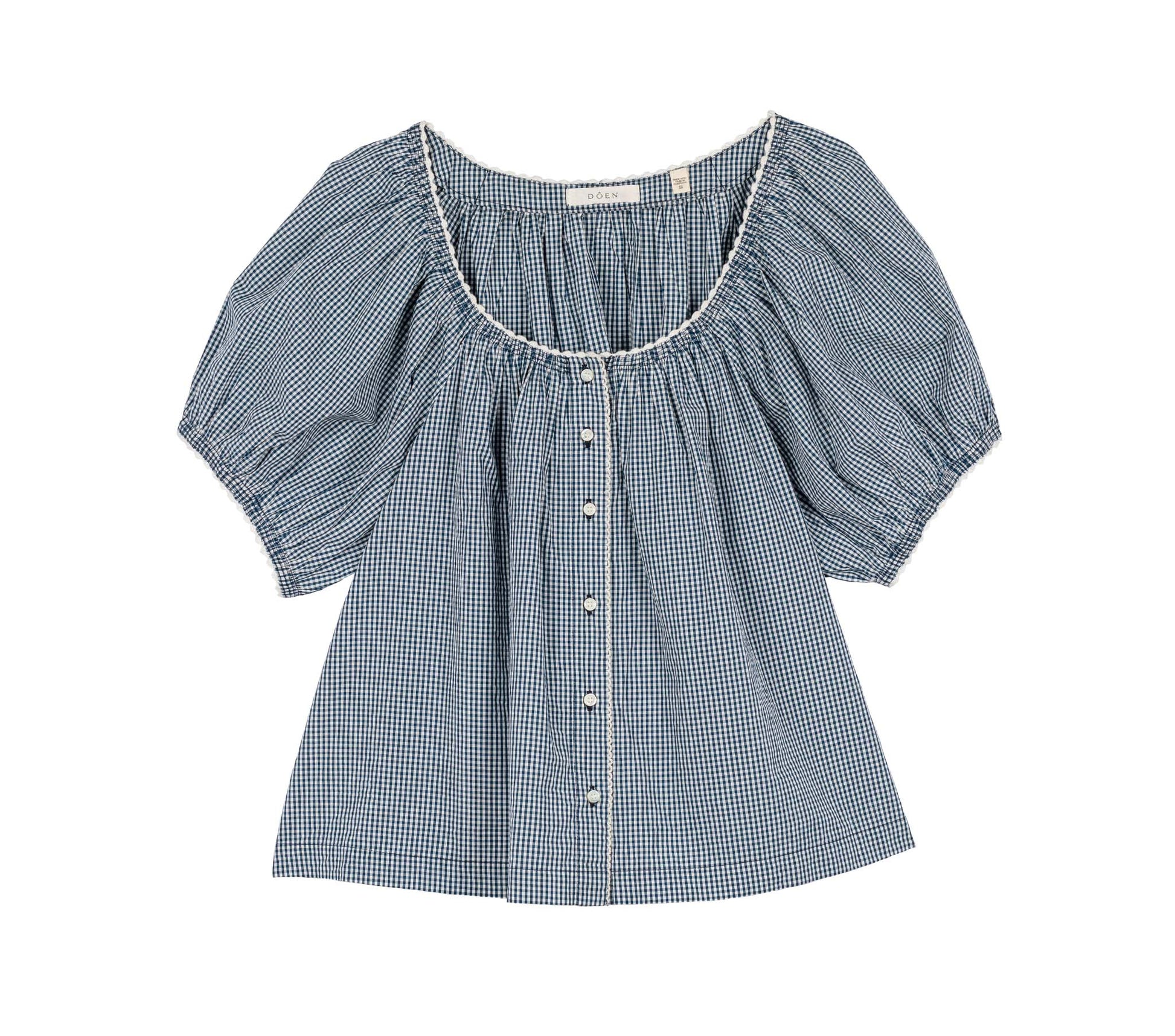 HMD -- TENNESSEE TOP -- AZURE PARIS GINGHAM view 6
