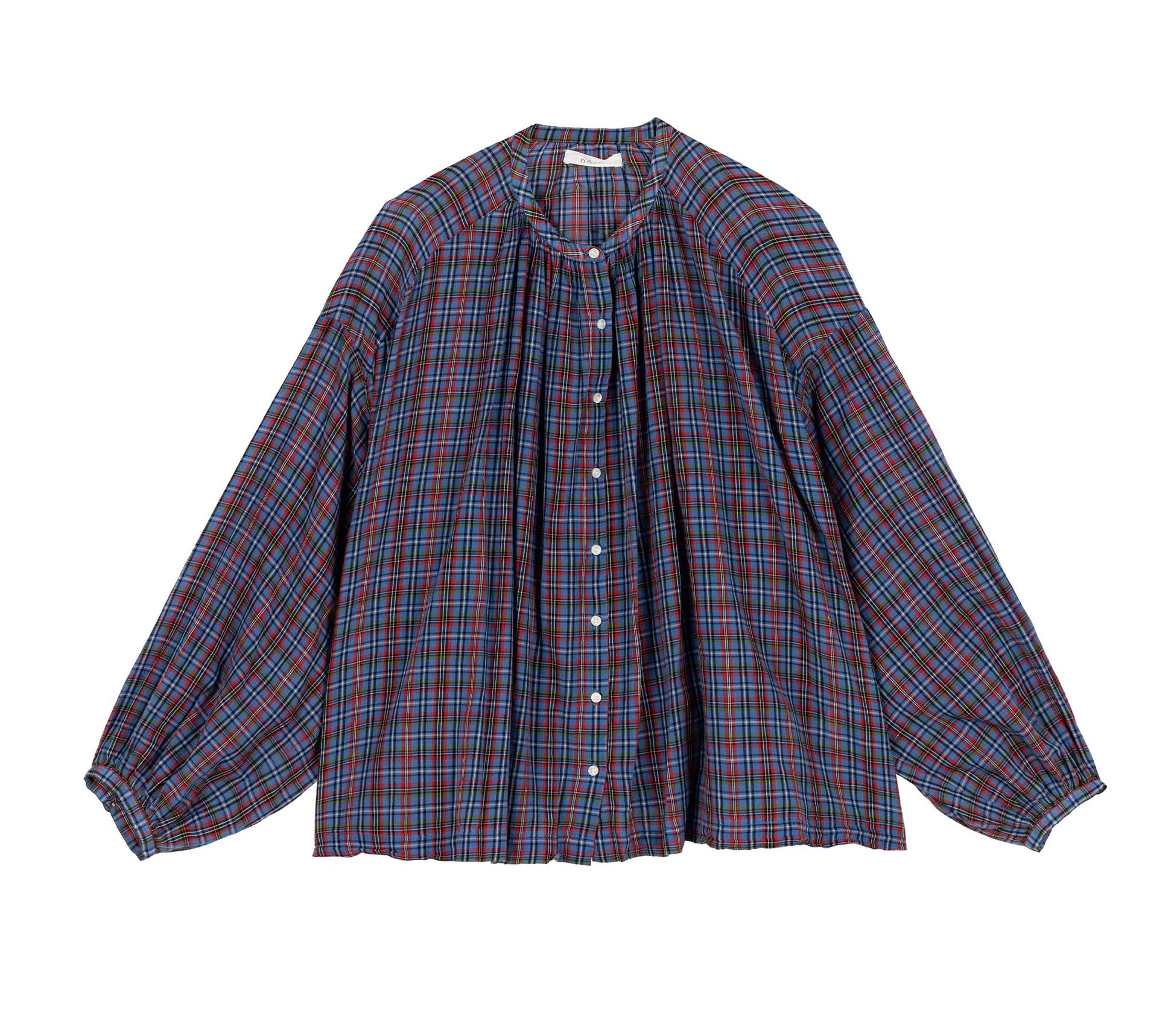 HMD -- THE JANE BLOUSE -- AZURE FRENCH PLAID view 3
