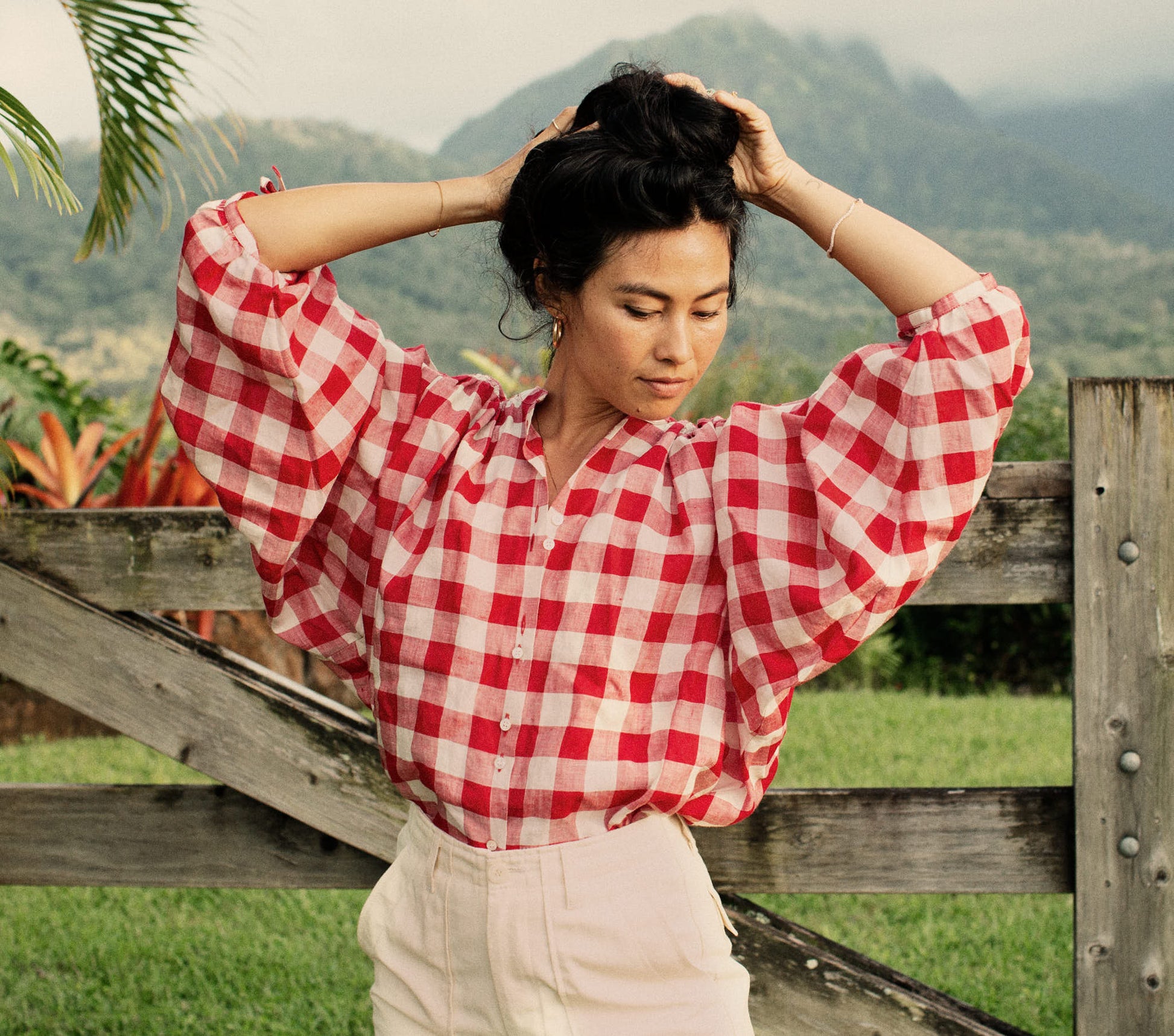 HMD -- O'KEEFFE TOP -- ST OUEN SWEET CHERRY PLAID view 9
