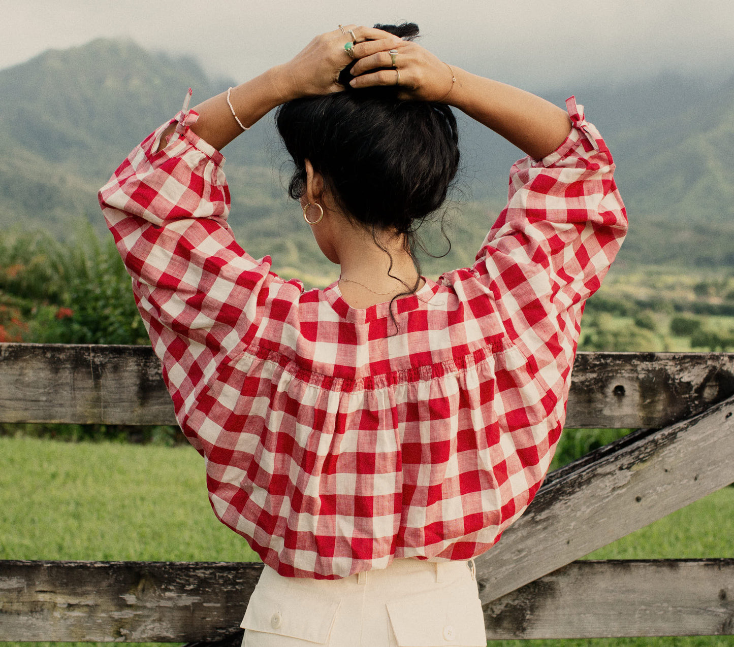 HMD -- O'KEEFFE TOP -- ST OUEN SWEET CHERRY PLAID