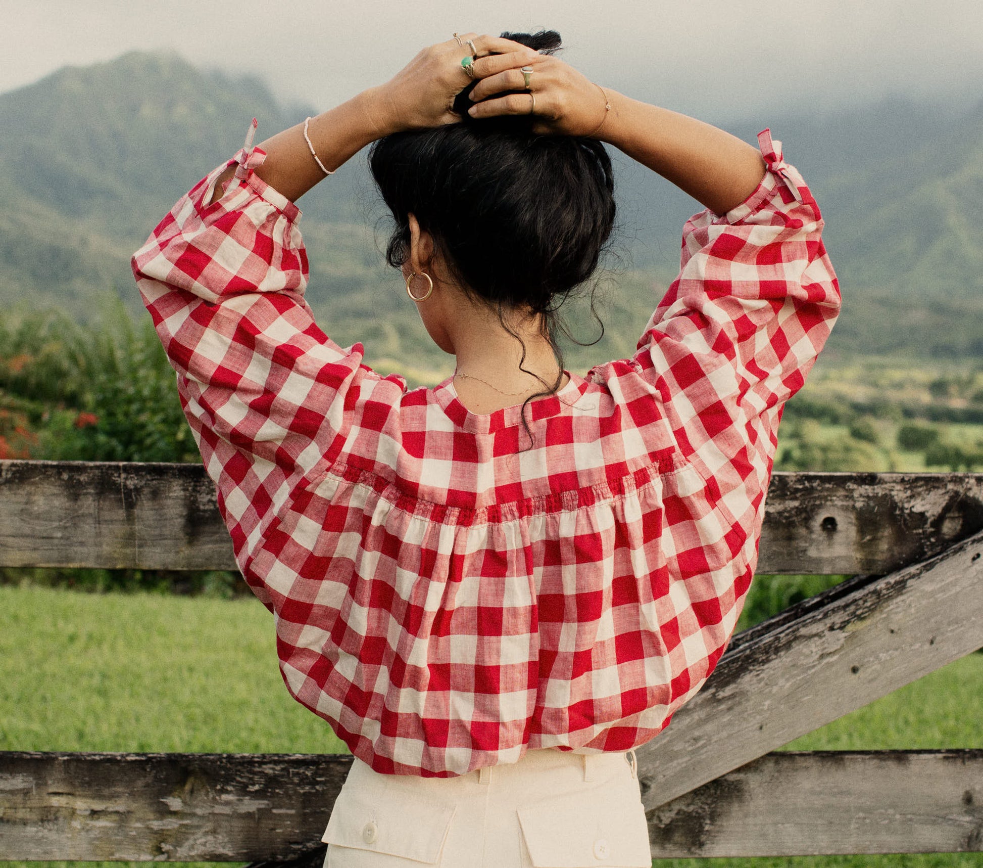 HMD -- O'KEEFFE TOP -- ST OUEN SWEET CHERRY PLAID view 10
