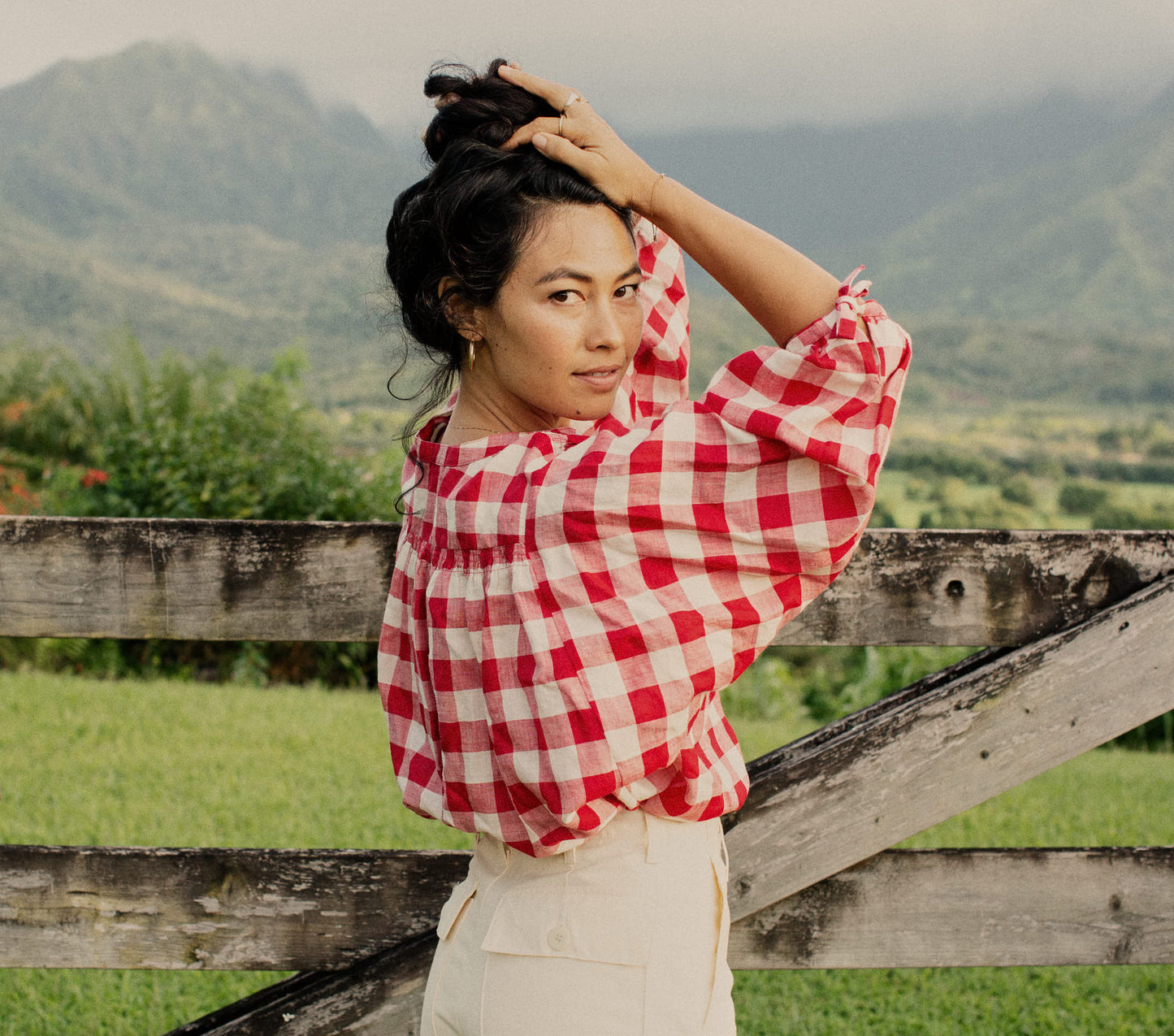 HMD -- O'KEEFFE TOP -- ST OUEN SWEET CHERRY PLAID