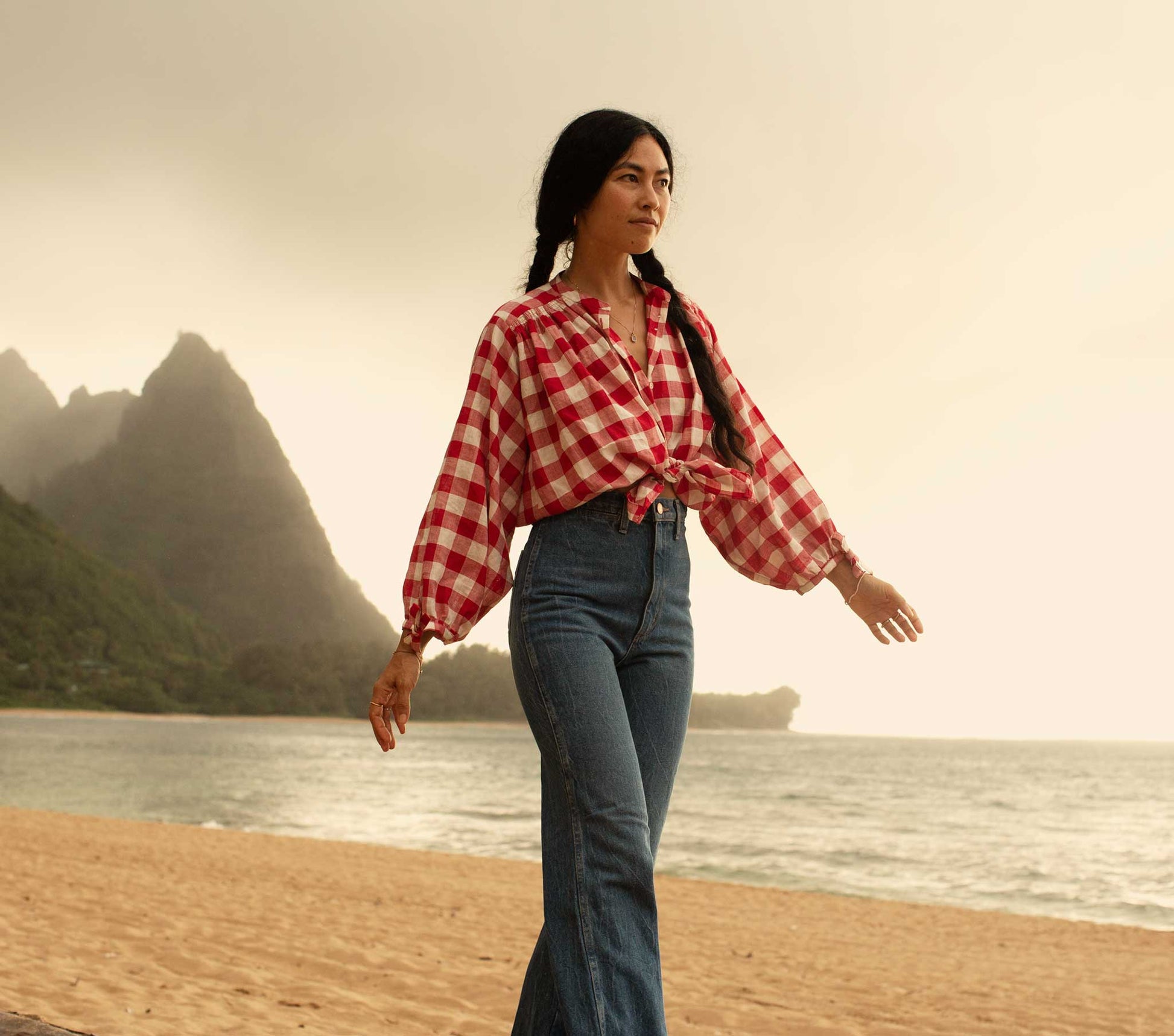 HMD -- O'KEEFFE TOP -- ST OUEN SWEET CHERRY PLAID view 4
