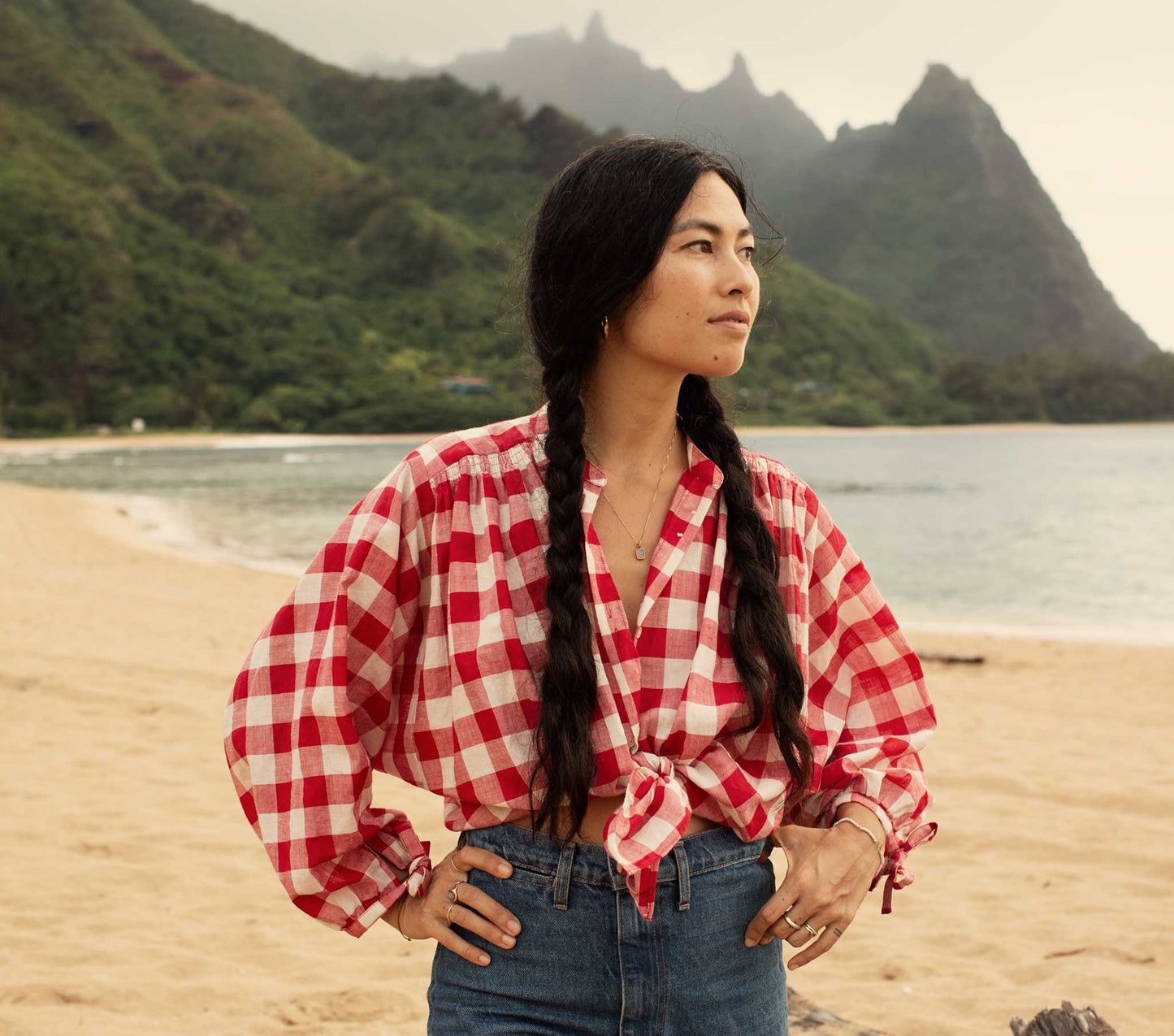 HMD -- O'KEEFFE TOP -- ST OUEN SWEET CHERRY PLAID