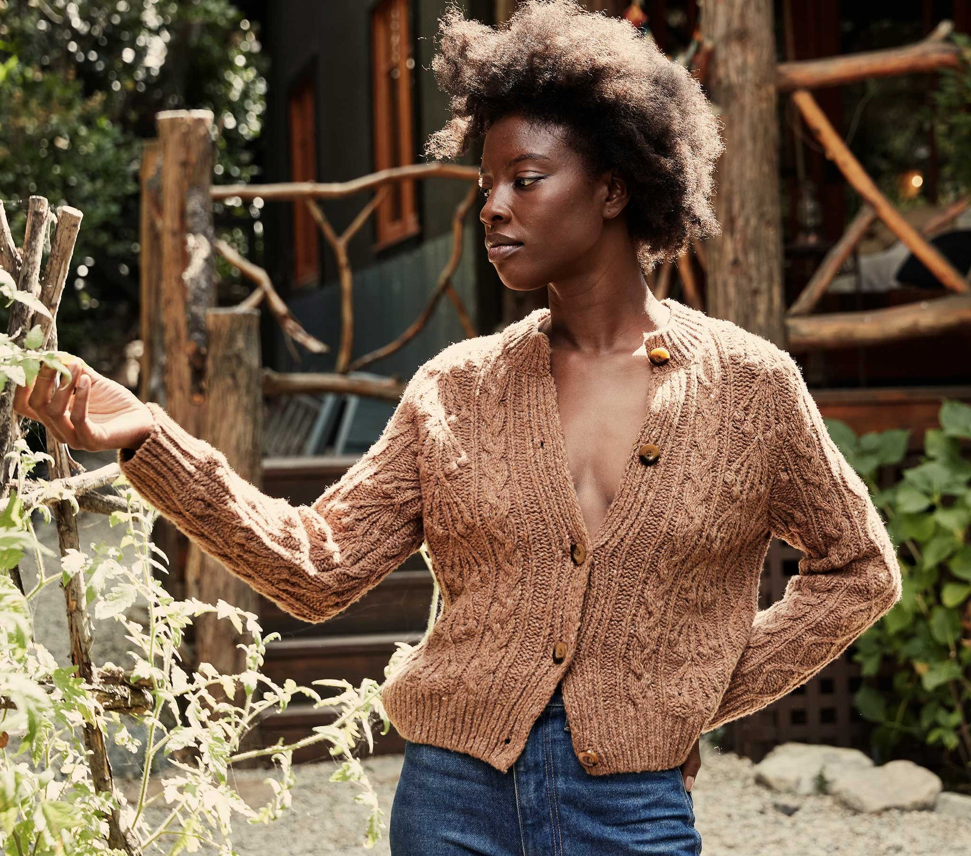 HMD -- VERONA CARDIGAN SWEATER -- CAMEL view 5
