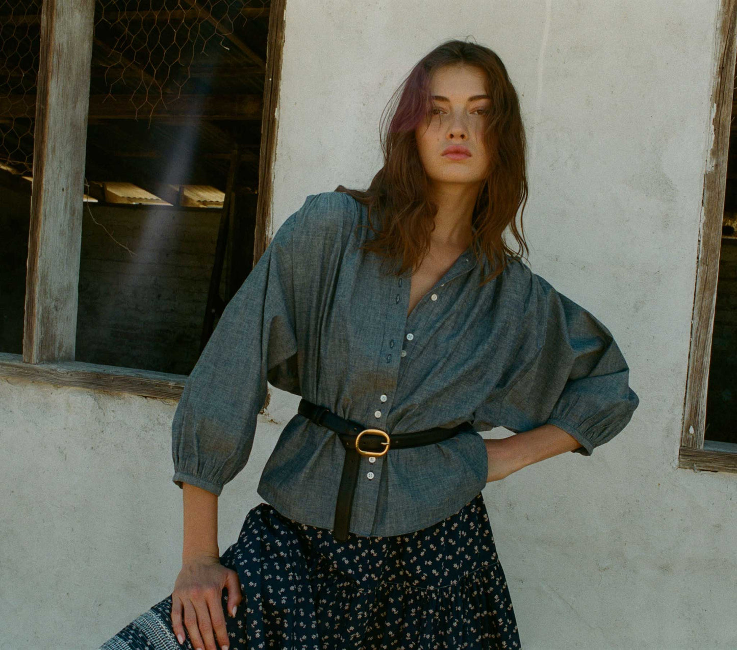 HMD -- OJAI TOP -- BLUE CHAMBRAY
