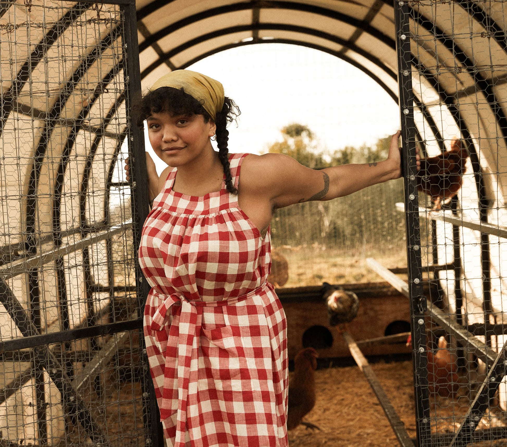 HMD -- EVE DRESS -- ST OUEN SWEET CHERRY PLAID view 3
