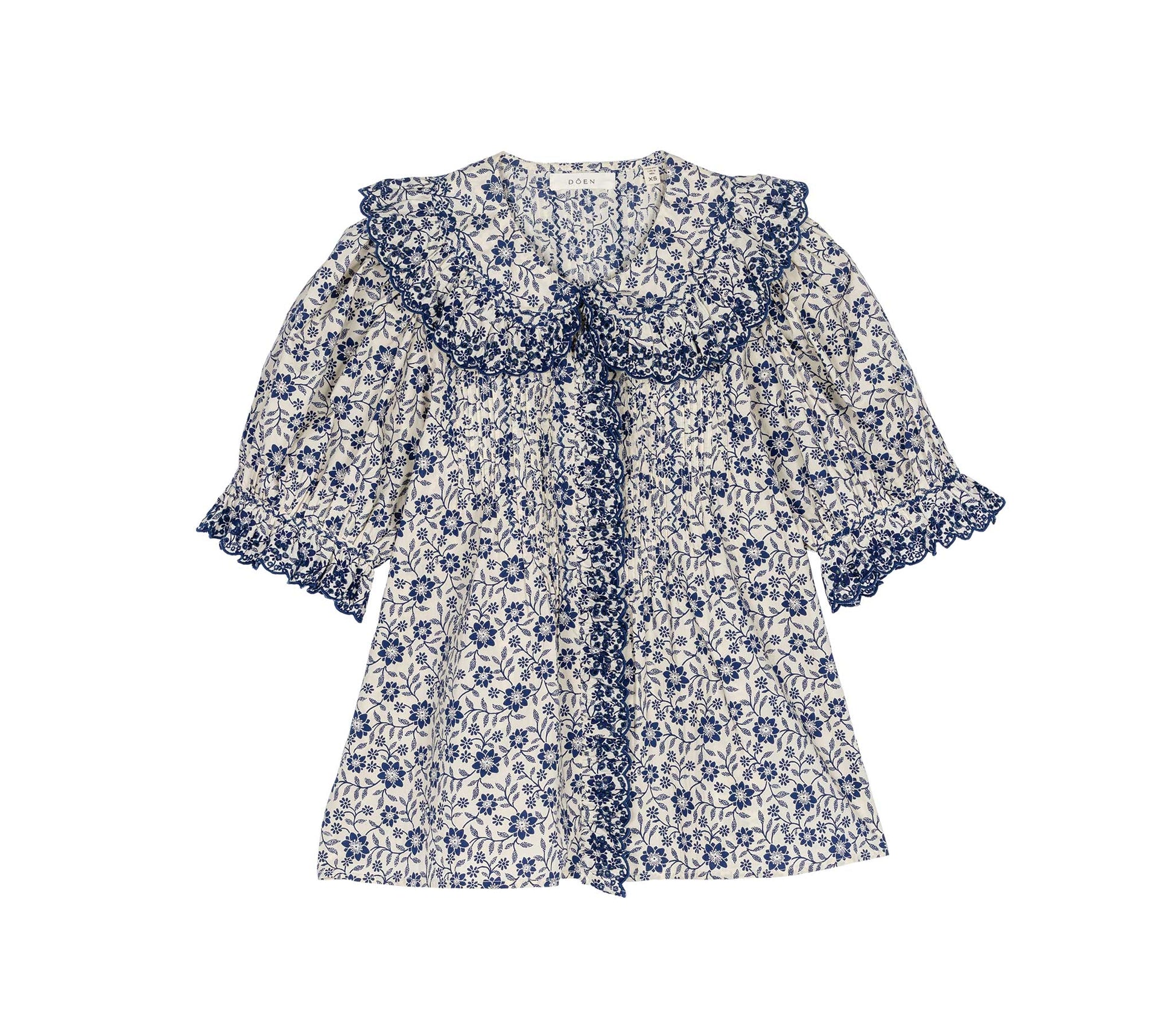 HMD -- QUINCY TOP -- CREAM JESSAMINE CALICO view 4
